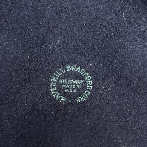 Vintage 40s Haverhill Bradford Corp Navy Bent Brim Wool Derby Hat Bow Round Top - Picture 6 of 11